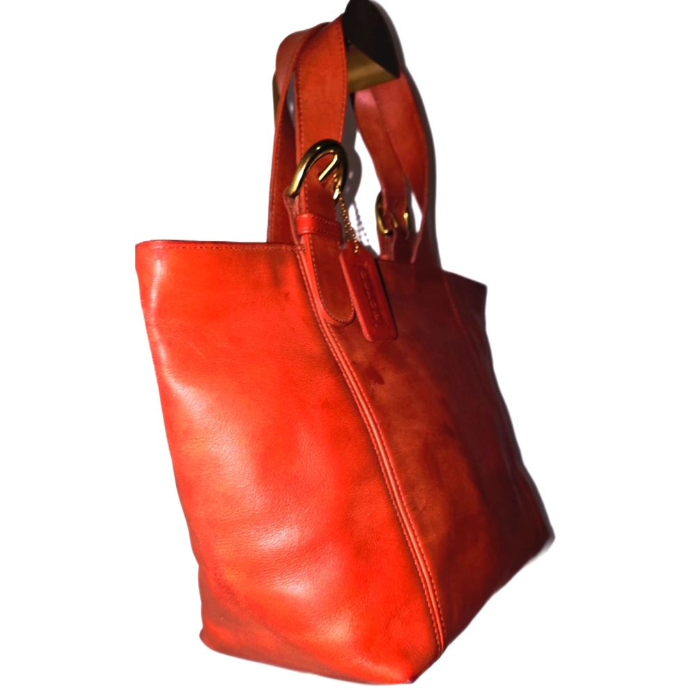 Coach Vintage 4133 Waverly Orangr Leather Tote Bag - Picture 5 of 8